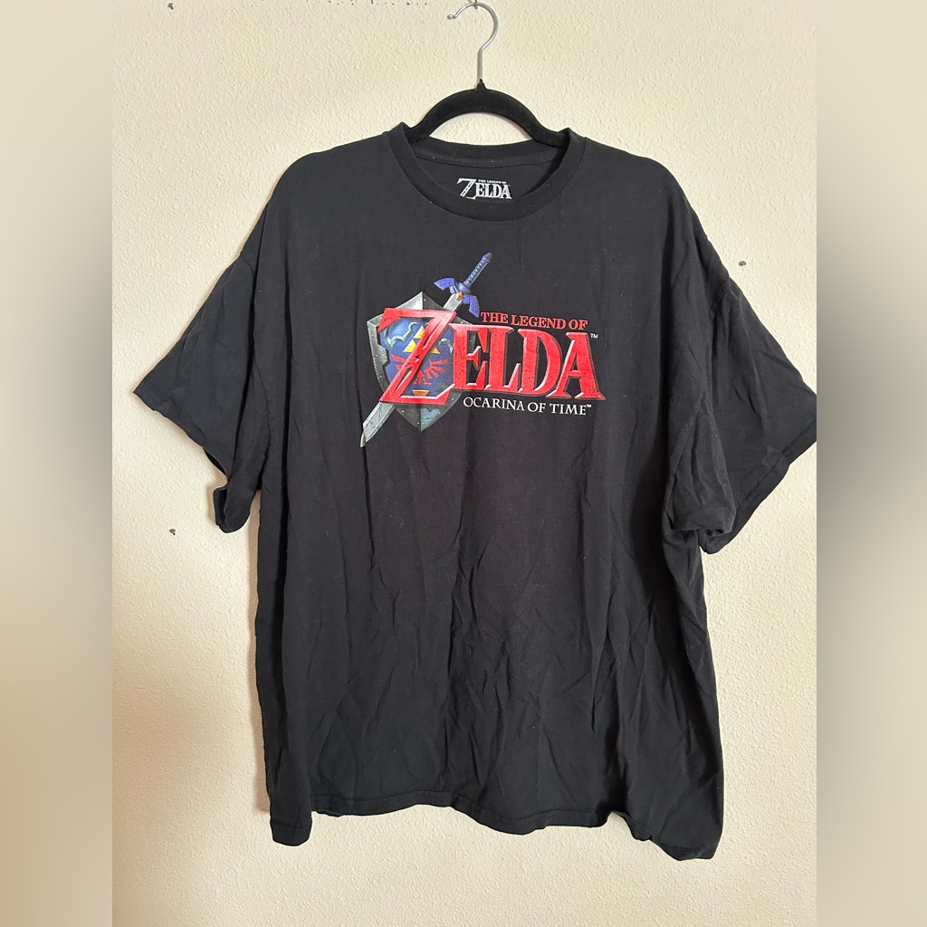 The Legend Of Zelda Ocarina Of Time Black Unisex 2x TShirt